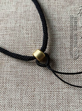 手工编织绳棉麻绳项链可调节长度百搭毛衣挂绳