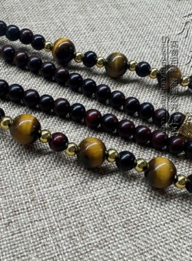 小叶紫檀金色木头三层毛衣唐卡项链泰国佛牌挂链 可订做其他款式