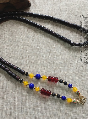 血檀木桶珠可调节项链 金色泰国佛牌毛衣挂链可定做其他款式