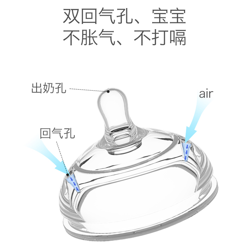 适配可么多么comotomo鸭嘴奶瓶吸管奶嘴1滴3滴配件一岁以上y字孔