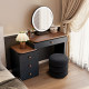 2025 new small apartment solid wood dressing table bedroom modern simple cream style master bedroom dressing table and cabinet integrated