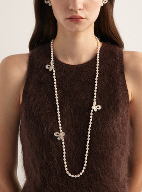 羊绒真丝蝴蝶结珍珠小众设计感