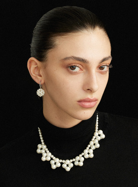 【SALE】吾也 衔竹系列 花簇项链原创设计新品925银项链不退不换