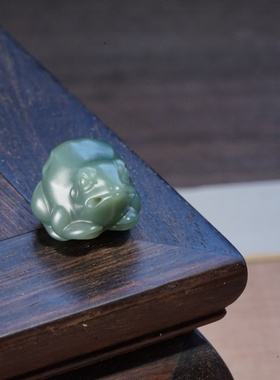 【招财小蛙】新疆若羌青玉雕件/细腻小雕件/吊坠/手机挂/侧挂