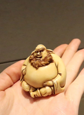 【钟馗】鹿角根付/礼品/摆件/手把件