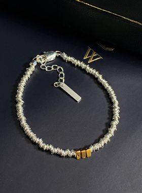 金色碎银子手链女2024年新款