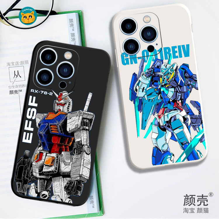 机动战士高达00侧边12液态硅胶678手机壳11适用XS MAX苹果XR保护套iPhone14玻璃小米13PRO华为P50软VIVOPPO - 图1