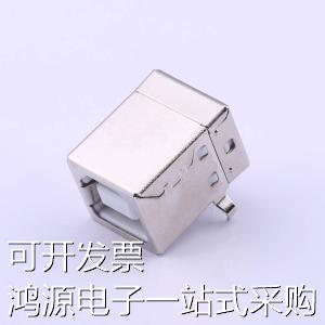 U-USBBR04P-F001 USB连接器 Type-B 母座 弯插 白胶 铜壳 原装现 - 图1