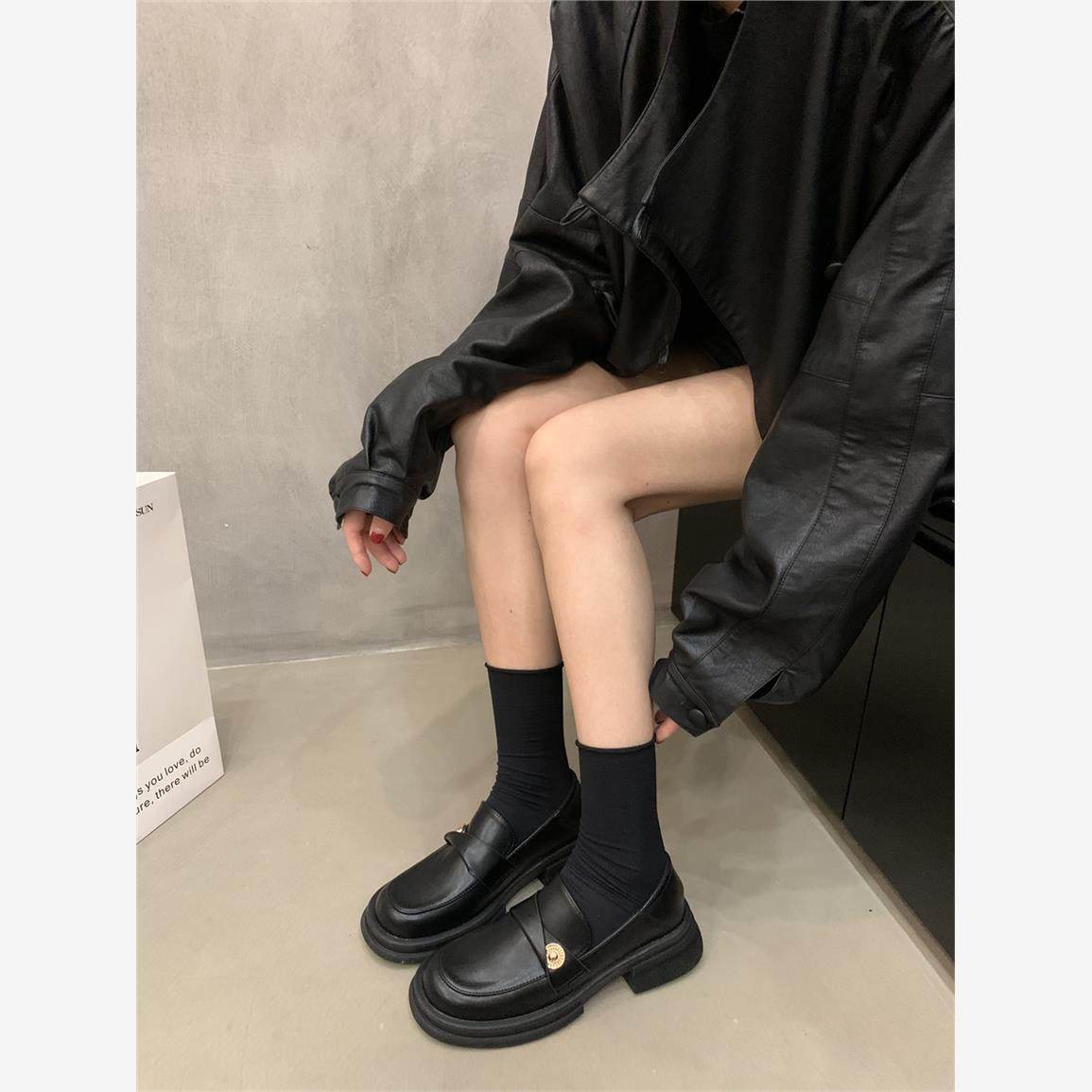 轻奢风英伦单鞋高级感百搭黑色乐福鞋秋季加绒女鞋配裙子小皮鞋jk,淘宝优惠券,粉丝福利购,淘宝优惠卷