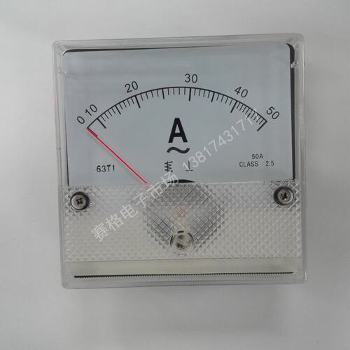 63T1-30A 63T1 50A 指针式交流电流表  电流电压表 AC30A 50A - 图0