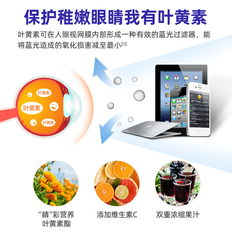 禾博士蓝莓叶黄素脂(低糖型)q软糖 禾博士叶黄素/蓝莓/越橘提取物