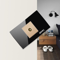 New (one TV) Type 118 (crystal mirror black) wall-closing socket panel wall opening 