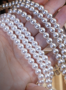 挚彩施家铂金灰色澳白6mm珠链女