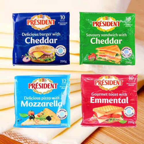 法国进口总统奶酪芝士片三明治烘焙原料起司片4*200g芝士片 - 图2