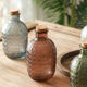 Embossed vintage engraved glass beverage bottle