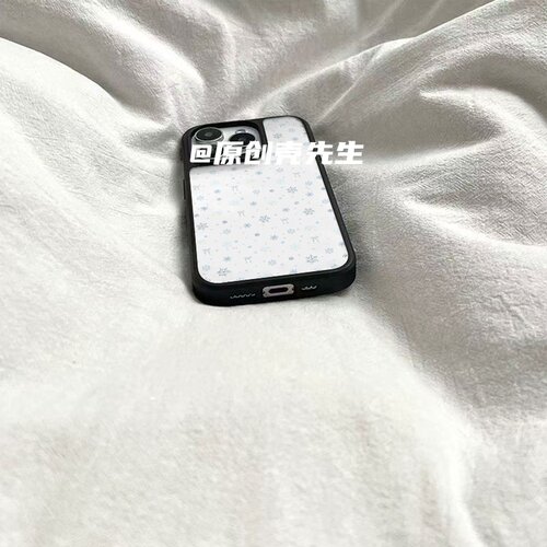 ins冬创意雪花黑边软壳磁吸适用苹果小米iPhone17promax手机壳1613pro小米1415Pro华为mate60p70三星S23防摔 - 图3