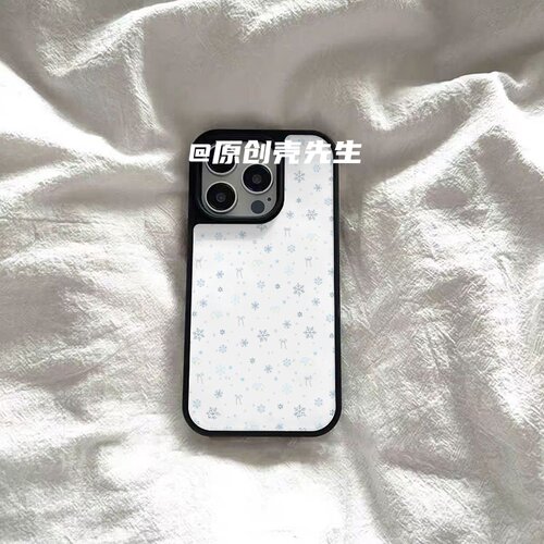 ins冬创意雪花黑边软壳磁吸适用苹果小米iPhone17promax手机壳1613pro小米1415Pro华为mate60p70三星S23防摔 - 图2