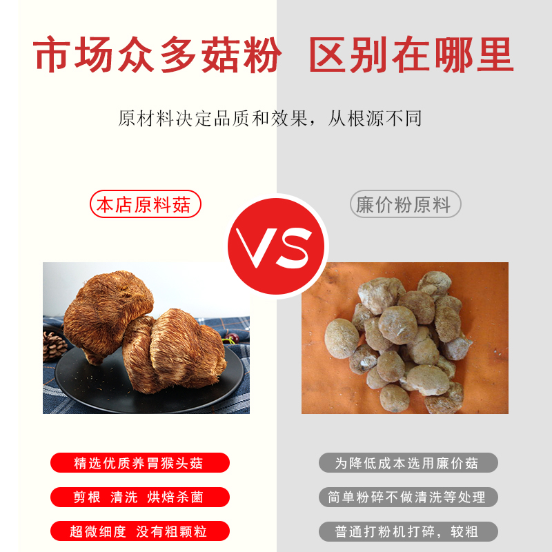 猴头菇粉养胃粉300g长白山特产级超微破壁100%没添加原味纯粉冲服 - 图2