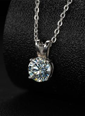 D色莫桑钻项链女s925银