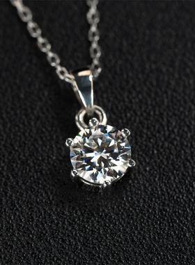 D色S925银莫桑钻吊坠女银轻奢风