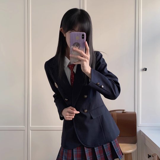夏日和风铃 崎原高 原创JK西式制服格裙套装学院风收腰西服