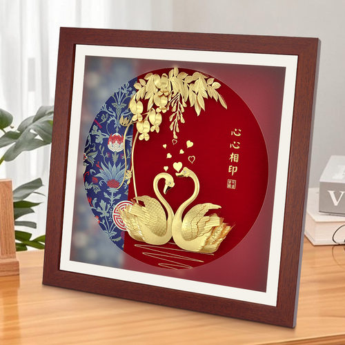 足金金箔天鹅结婚送新人礼物新娘姐姐闺蜜新婚纪念日高档实用摆件 - 图2