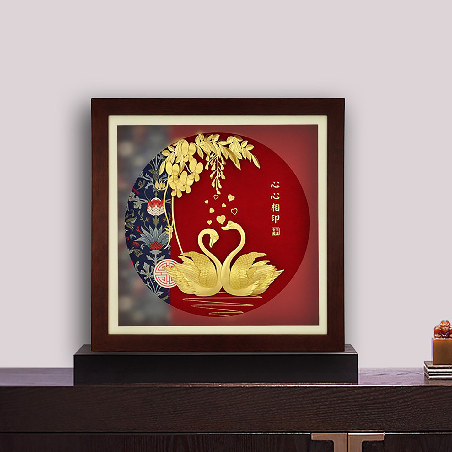 足金天鹅结婚礼物送新人新娘闺蜜朋友新婚高级创意轻奢的高档摆件