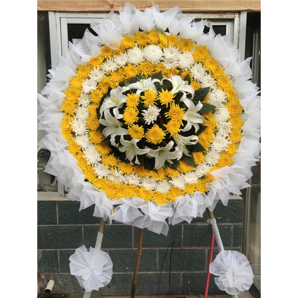 山西忻州市代县繁峙宁武静乐县菊花白事花圈老人丧事逝世祭奠葬礼-图0