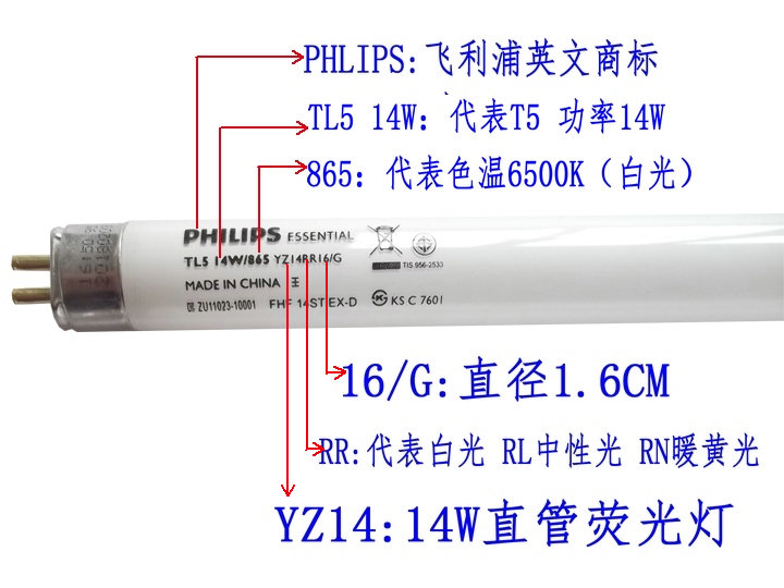 飞利浦T5灯管节能格栅灯日光灯管超亮荧光TL5三基色14W21W28W直管 - 图1