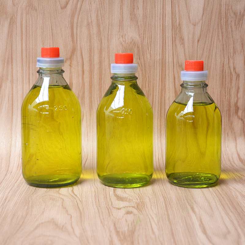 香油瓶玻璃麻油橄榄油空瓶家用透明圆形带盖密封防漏油壶500ml优 - 图1