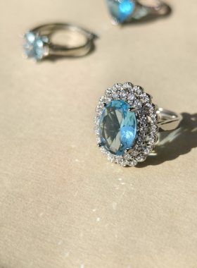 青岛饰品 OG Loc 精密切割宝石开口戒指