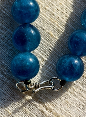 青岛饰品，小众品牌OG Loc 天然石白水晶串珠银扣项链 一物一拍