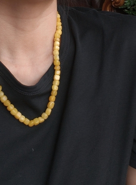 仅一条颜色偏淡链长46延长链5㎝介意天然石原矿杂质瑕疵慎拍哦