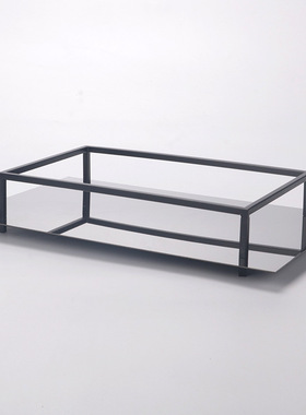 简约现代黑色金属框架托盘别墅酒