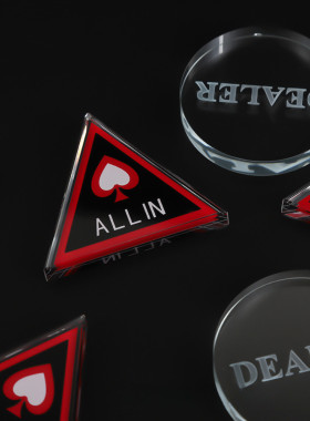 水晶德州扑克DEALER庄牌扑克牌庄码大盲小盲dealer庄码ALLIN