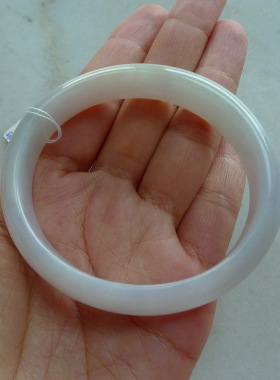 寒玉翡翠 细腻糯种淡紫翡翠贵妃手镯 天然A货