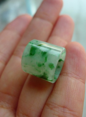 花青飘绿翡翠路路通1 天然A货