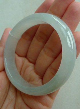 冰种莹光淡晴水贵妃翡翠手镯54.5-48.5 天然A货翡翠