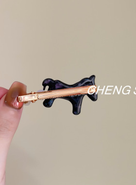 可爱镶钻精致小马发夹精致轻奢闪钻侧边夹鸭嘴夹刘海夹本命年礼物