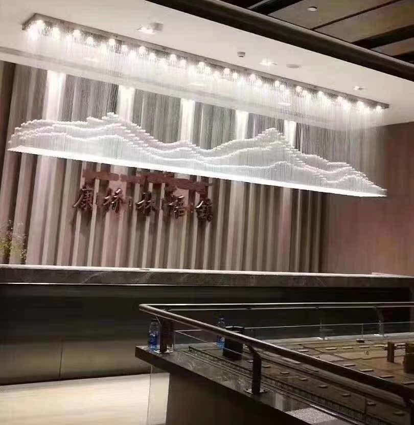 设计师款装饰吊灯餐饮吧台简约灯具山峰造型工厂定制水晶灯酒吧