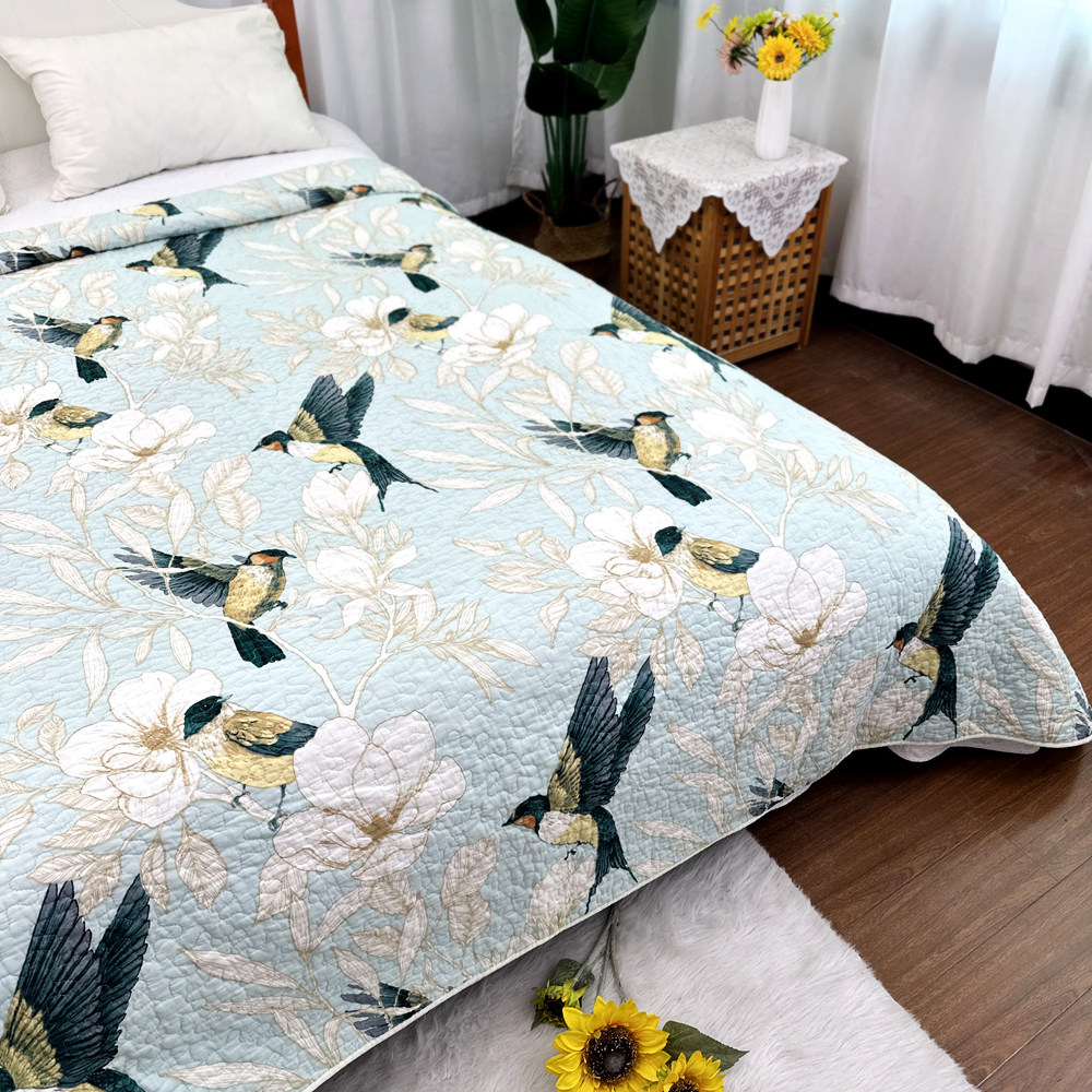 【孤品】外贸床盖！夏凉全棉床盖绗缝被双人透气可机洗订单福利赞,淘宝优惠券,粉丝福利购,淘宝优惠卷