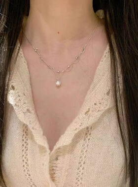 超重工法式珍珠蕾丝项链精致轻奢高级感百搭气质颈链锁骨链配饰