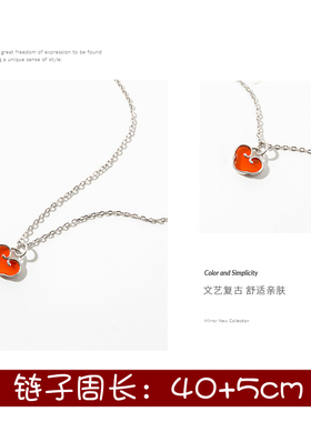 红色平安锁项链女小众学生不掉色