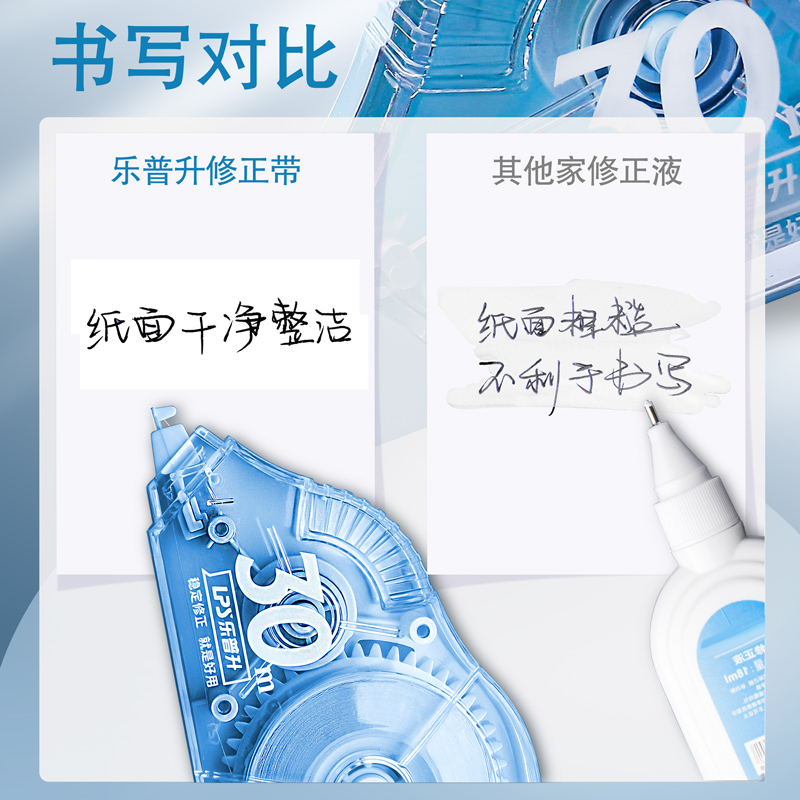 乐普升修正液莫兰迪小学生用无痕涂改液去字消除字迹改正液修改笔笔迹中性笔圆珠笔万能消字灵神器批发图改带 - 图0