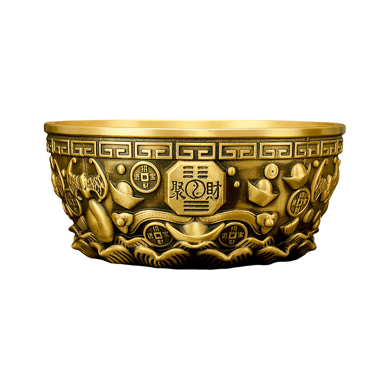 2纯精铜聚宝盆摆件铜家用客厅装饰招财聚财大号铜盆工艺品存钱罐,淘宝优惠券,粉丝福利购,淘宝优惠卷