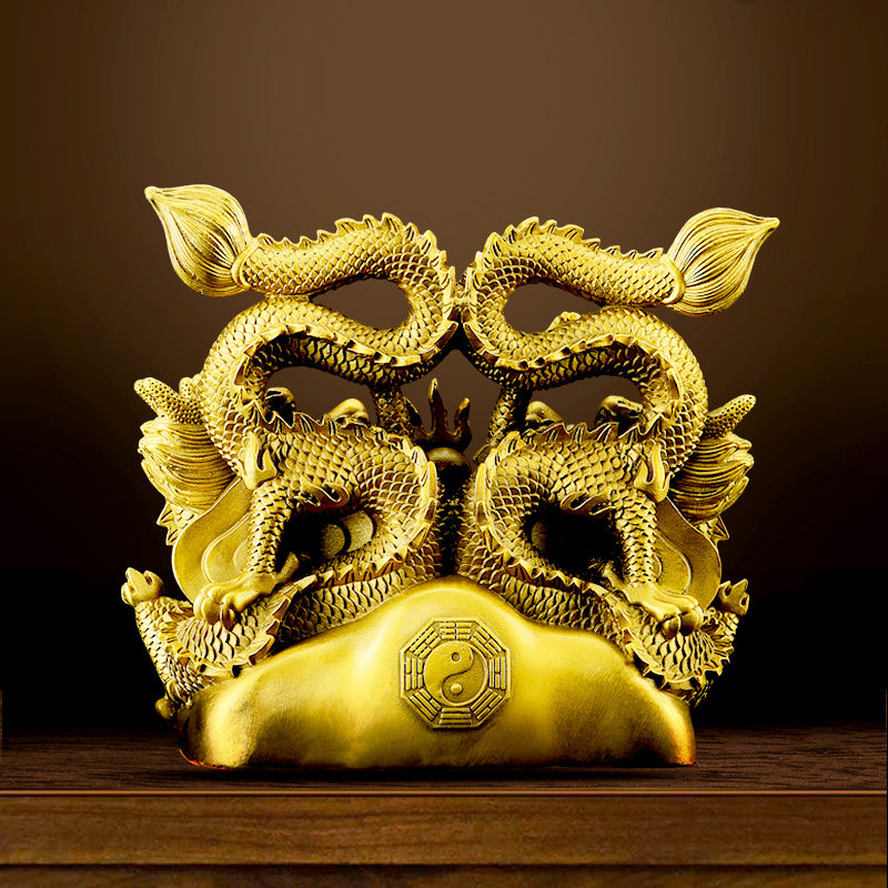 1黄铜避火龙摆件解决三辟火龙厨房西北正北角火烧天门乾卦双龙大,淘宝优惠券,粉丝福利购,淘宝优惠卷