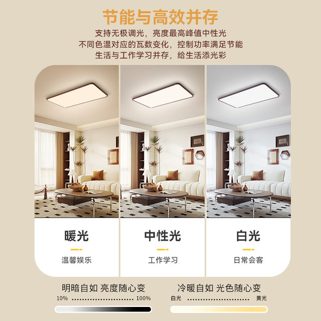 NVC Lighting Middle Ages Walnut Grain Eye Protection Ceiling Lamp