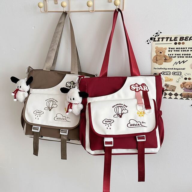 Fashionable cartoon large-capacity crossbody bag Japanese ins girl shoulder tote bag student backpack tutoring class bag