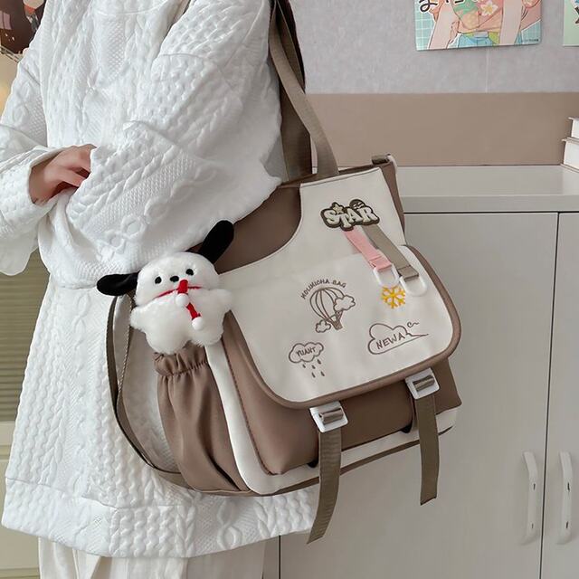 Fashionable cartoon large-capacity crossbody bag Japanese ins girl shoulder tote bag student backpack tutoring class bag