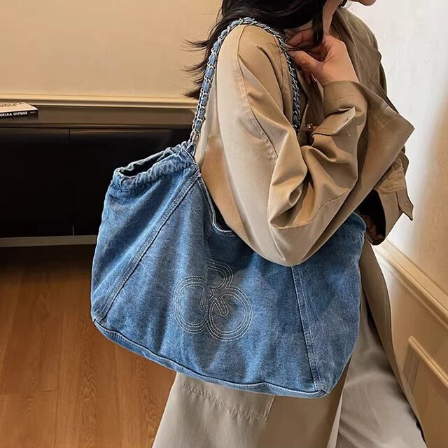 Korean retro denim armpit bag